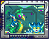 The Etocoons and Dachoras, aboard Samus's Starship, filmed on a security sensor, in Metroid Fusion.