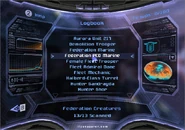 "I created the entire in-game user interface for Metroid Prime 3. There are numerous 3d screens and animated graphics, and this is an example of the Logbook section."