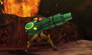 Samus y el cañón en Monster Hunter 4 Ultimate.