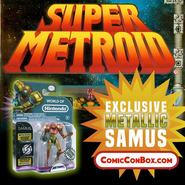 Figura exclusiva de Samus metálica ofrecida en Comic Con Box en diciembre de 2015