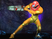 The Phazon Suit with the Fusion Suit turned on, using the color scheme of the "Omega Suit".