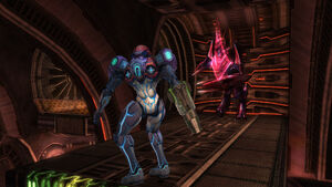 The Commander wearing Red Phazite armor.