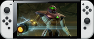 The game running on a Nintendo Switch - OLED Model (online store image).