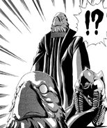 A Space Pirate kneeling next to Gray Voice