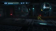 Samus leaving the room after escaping Sector Zero.
