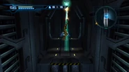 Only on this Grapple Point in Metroid: Other M does Samus simply hang off of it.