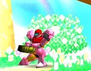 Super Smash Bros. costume resembling the Varia Suit's Missile Launcher in the original Metroid.