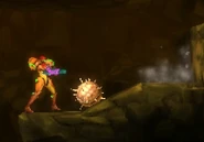 A Ramulken's rolling attack in Samus Returns