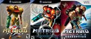 The three NTSC covers for the Metroid Prime trilogy.