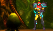 Samus and the Metroid egg in Area 8