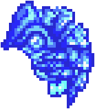 An X-infected Evir frozen in Metroid Fusion.