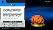 Super Smash Bros. for Wii U trophy and description.