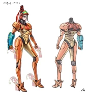 The first concept image, where the suit resembled its appearance in Metroid: Other M.