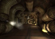 Nathan Purkeypile render, pipes in corridor