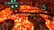 Pre-release screenshot showing Samus navigating the upper tunnel.