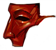 Concept Art of the creature's face.