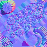 Normal map texture, showing clusters of anemone-like tentacles