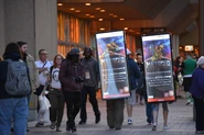 Walking billboards used to promote Samus Returns at Fan Expo 2017 in Toronto, Canada.[45][46]