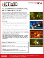 Metroid Samus Returns press sheet