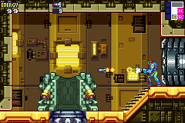 Samus firing a Missile in Metroid Fusion.