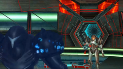 Samus apuntando a Samus Oscura mp2e