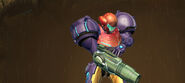 The Command Visor appears to be used during the ending of Metroid Prime as Samus calls her ship while the Impact Crater is collapsing.