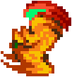 Varia Suit Samus using the Space Jump in Metroid: Zero Mission (seen via item toggling).