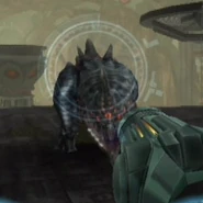 A Grenchler faces off against Samus.