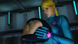 Samus Zero Suit Adam's Helmet hold Bottle Ship Control Room Main Sector HD