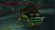 Samus using a Lethal Strike on the Fune.