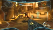 Barra de energía en la parte superior (Metroid Prime 3: Corruption).