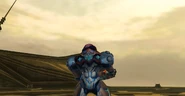 Samus haciendo uso del visor de órdenes tras derrotar a Ghor.