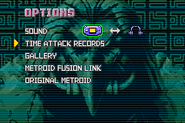 Zero Mission extras menu.