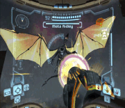 Samus fires a Super Missile at , causing incredible knockback.