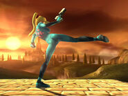 SSBB Zamus Strong Side.jpg (45 KB) Zero Suit Samus's Strong Side Attack in Brawl