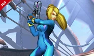 Zero Suit Samus poses in the 3DS game.
