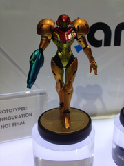 Prototype Samus amiibo on display at E3.