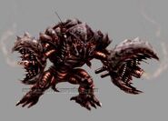 Artwork of a heavy-looking Zebesian intended for Metroid Prime. Unlike the slimmer variant, no 3D model was made.