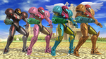 Samus SSB4 palette swaps 1-4