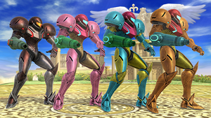 Samus SSB4 palette swaps 1-4