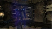 Dark Samus prepares to retreat.