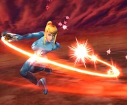Zero Suit Samus using a Standard Air Attack.