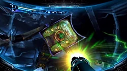 Самус стреляет  в Кошмара.