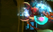 Gamma Metroid taking flight in Samus Returns