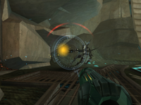 A  dashing to avoid Samus's firepower.