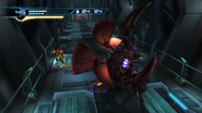 Samus fights the Desbrachian.