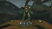 Samus enters her Ship wearing the Varia Suit.