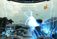 The Phazon Beam is used in the Phendrana Drifts, via hacking.