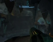 The three weak stalactites are attached to the ceiling.