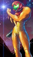 Ending fusion e1.jpg (20 kB) Samus con el traje fusión omega, en un final de Metroid Fusion.